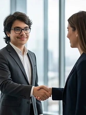 Zakaria closing a deal with a handshake